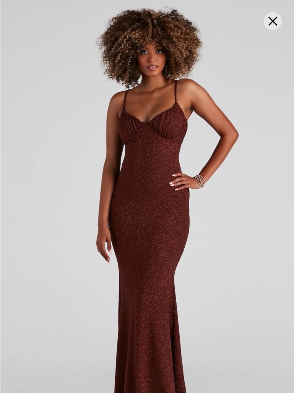 Windsor Shimmery Chocolate Brown Slip Dress